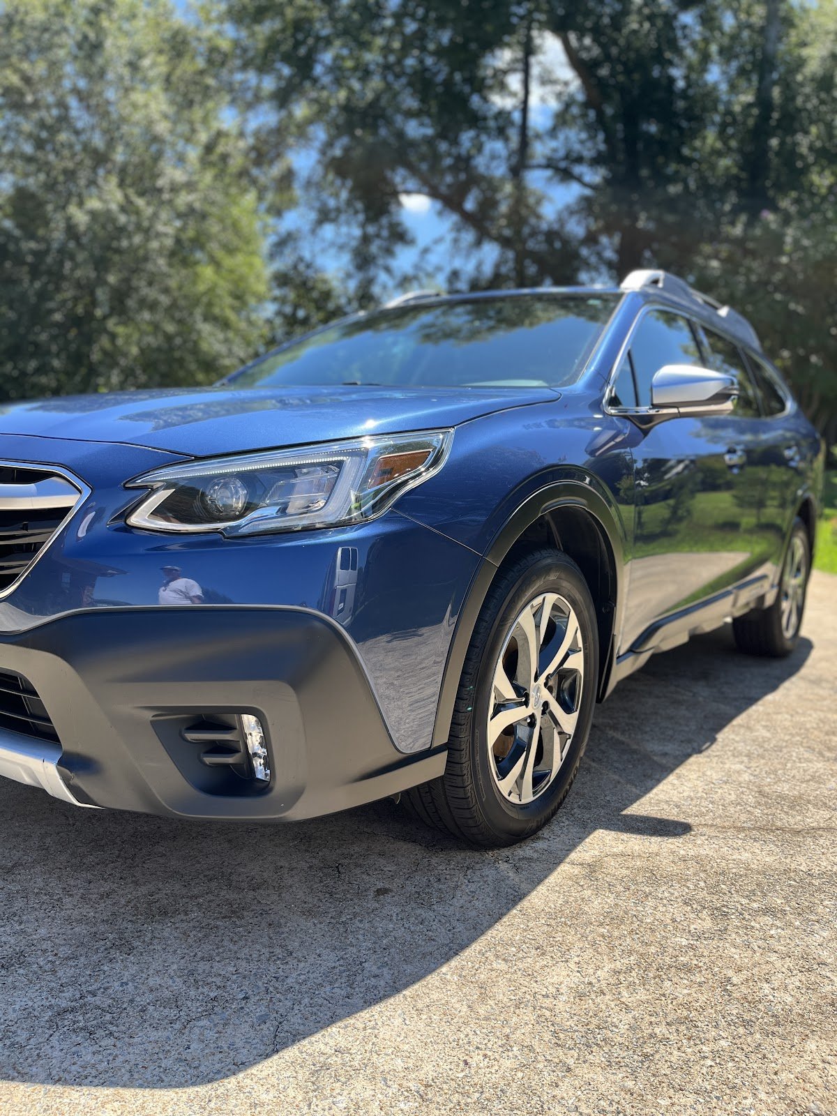 Blue Subaru Outback with a glossy exterior finish from Allen Auto Detailing’s Google photos